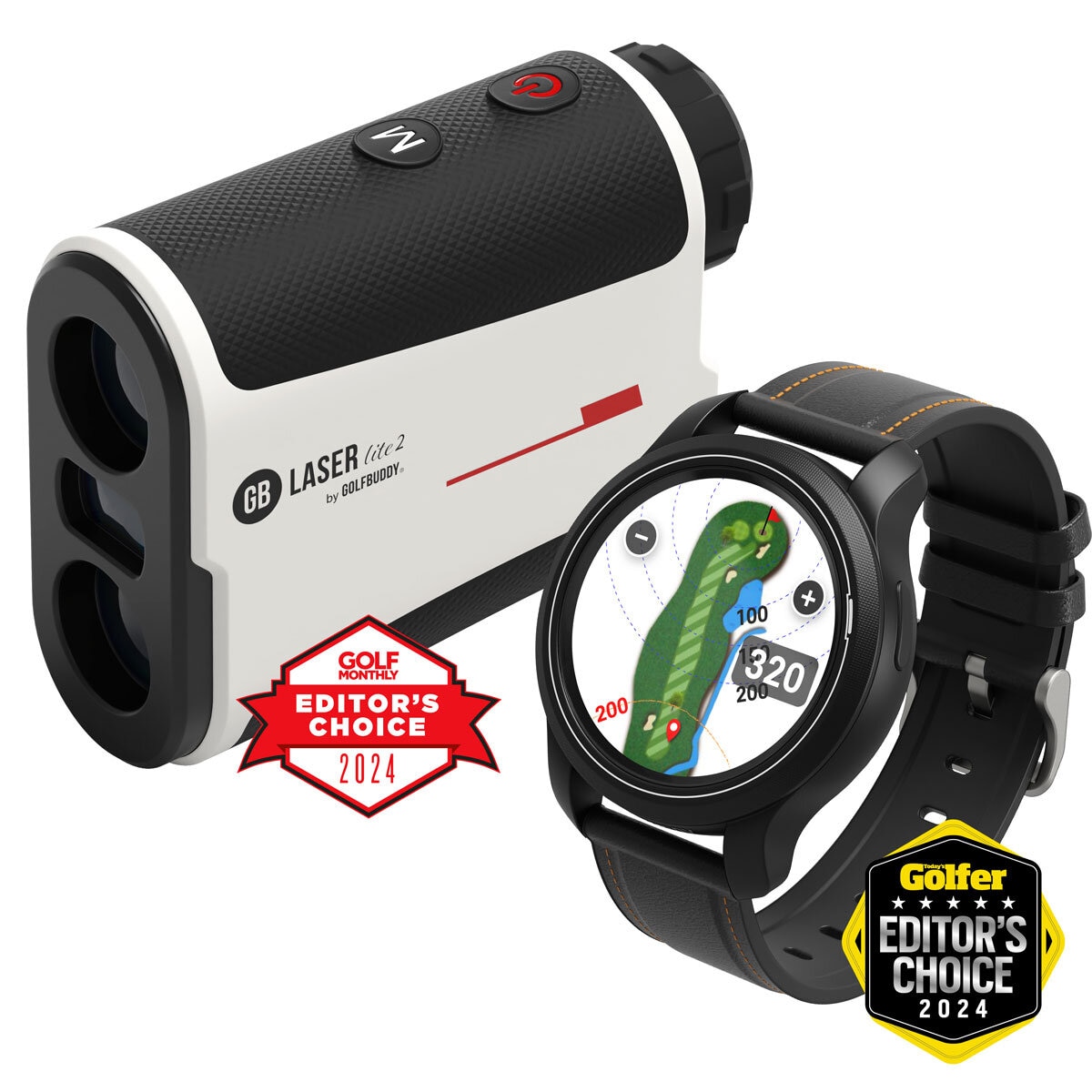 Golf Buddy W12 GPS Watch with Laser Lite2 Rangefinder