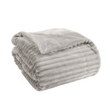 Life Comfort Textured Faux Fur Throw, 152 x 177 cm in Grey