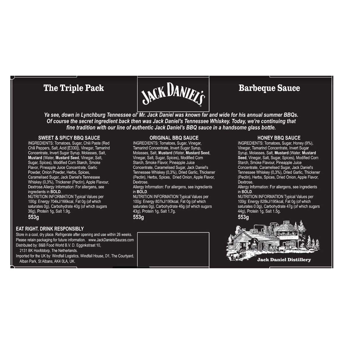 Jack Daniel's BBQ Sauce Variety Pack, 3 x 553g