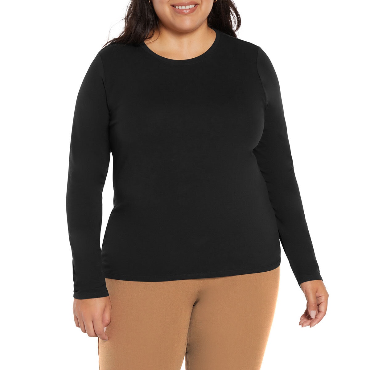 Three Dots Ladies Crew Top 2 Pack in Black