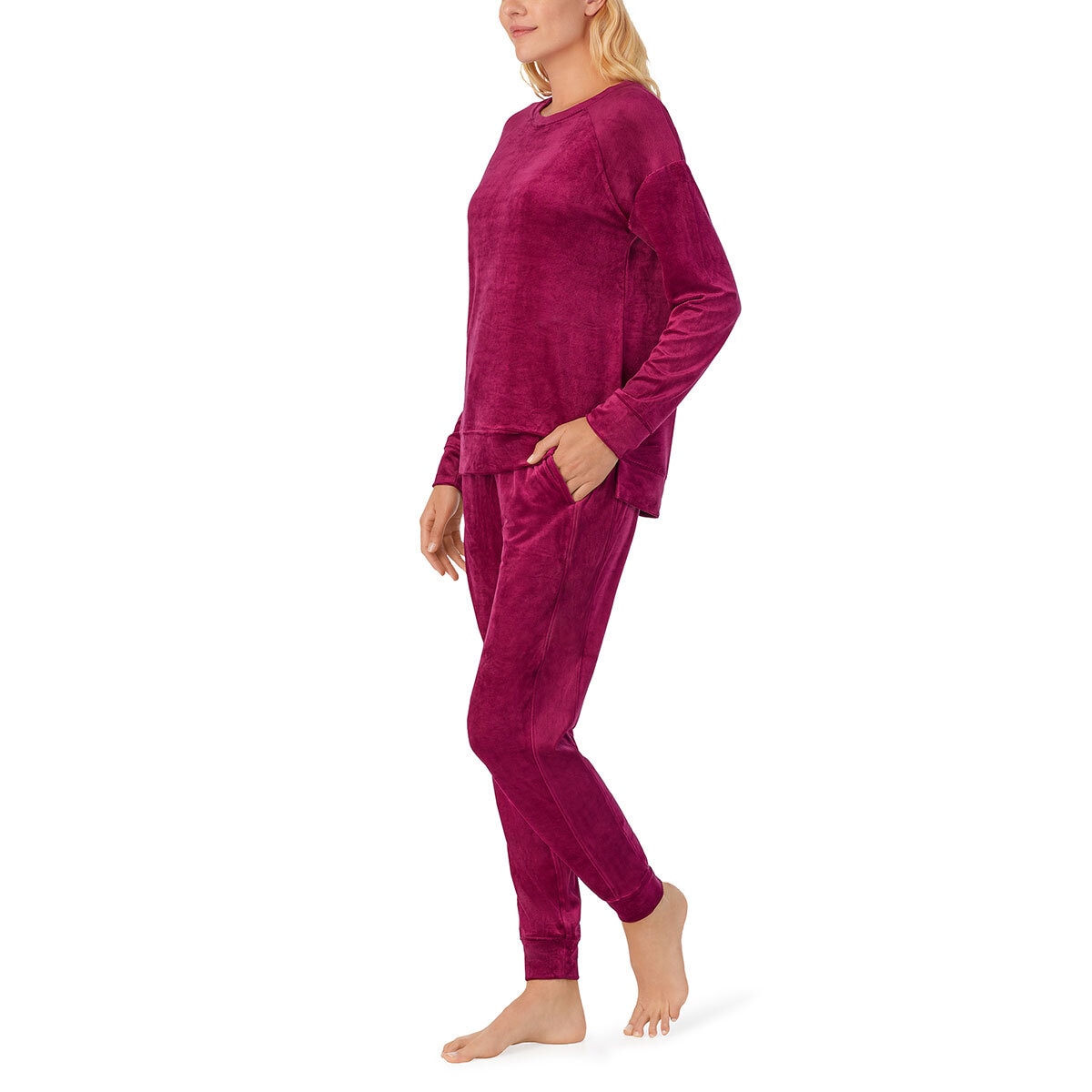 Carole Hochman Ladies Velour Lounge Set in Berry