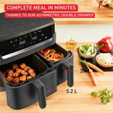 Tefal Easy Fry Dual Air Fryer with asymmetric double draser Tefal Easy Fry Dual Air Fryer with asymmetric double draser