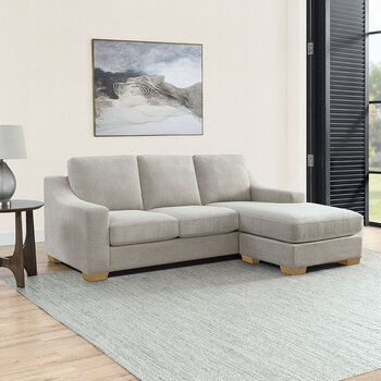 Thomasville Dillard Grey Fabric Corner Sofa with Reversible Chaise