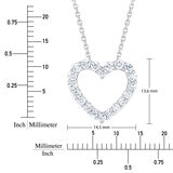 0.50ctw Round Brilliant Cut Diamond Heart Pendant, 14ct White Gold