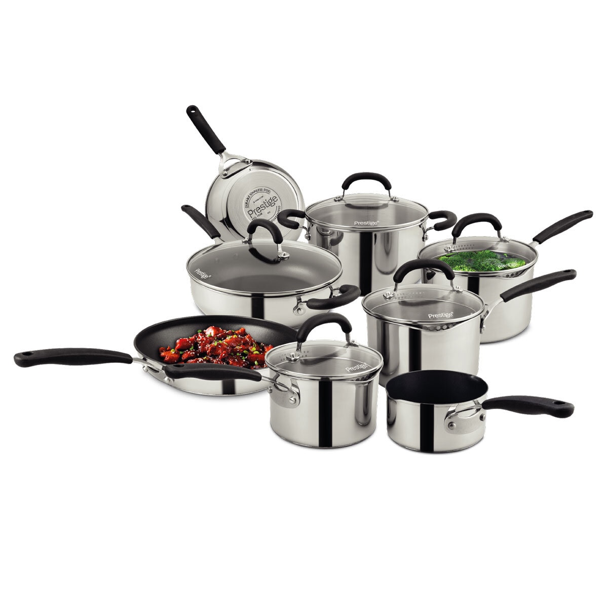 Prestige Stainless Steel Cookware Set, 13 Piece