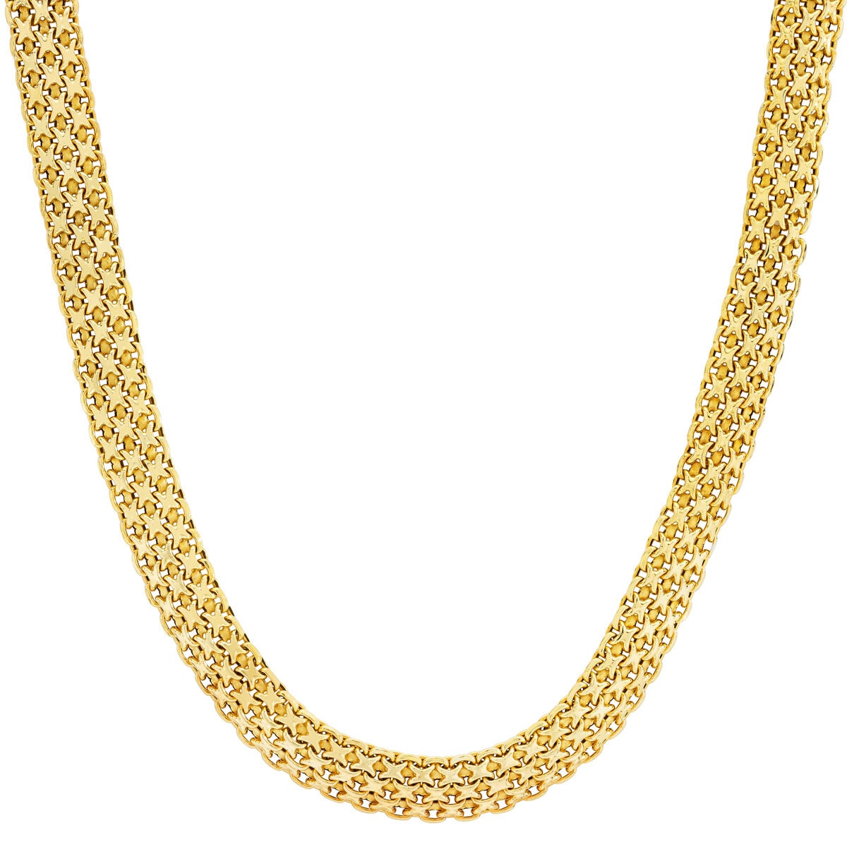 14ct Yellow Gold Bombay Bismark 3 Row Necklace