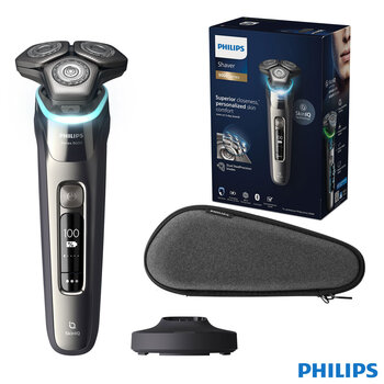Philips Series 9000 Wet & Dry Electric Shaver with SkinIQ Technology, Charging Stand and Travel Case, S9974/35