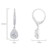 1.14ctw Pear Cut Diamond Halo Earrings, 18ct White Gold