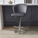 Sigma Grey Brushed Velvet Bar Stool