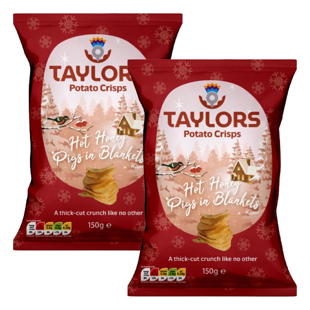 Taylors Hot Honey Pigs in Blankets Crisps, 2 x 500g