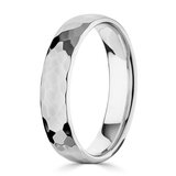 5.0mm Luxury Court Wedding Ring, Hammered Platinum