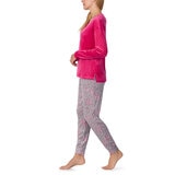 Jane & Bleecker Women's Silky Plush Pyjama Set in Pink