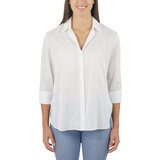 Jachs Ladies Eyelet Long Sleeve Shirt in White