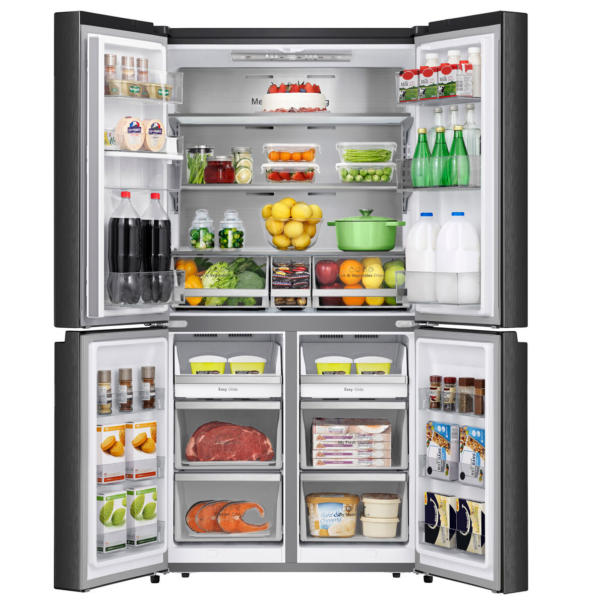 Hisense RQ758N4SWFE, Multi Door Fridge Freezer, E Rated in Black