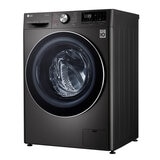 LG  FWV917BTSE, 10.5/7kg, Washer Dryer, E Rated in Black Steel, right hand side view