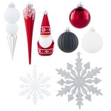 Buy 78 pack Ornaments Red/Silver Item Image at costco.co.uk