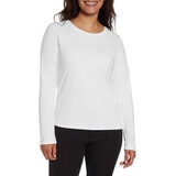 Three Dots Ladies Crew Top 2 Pack in White/Grey