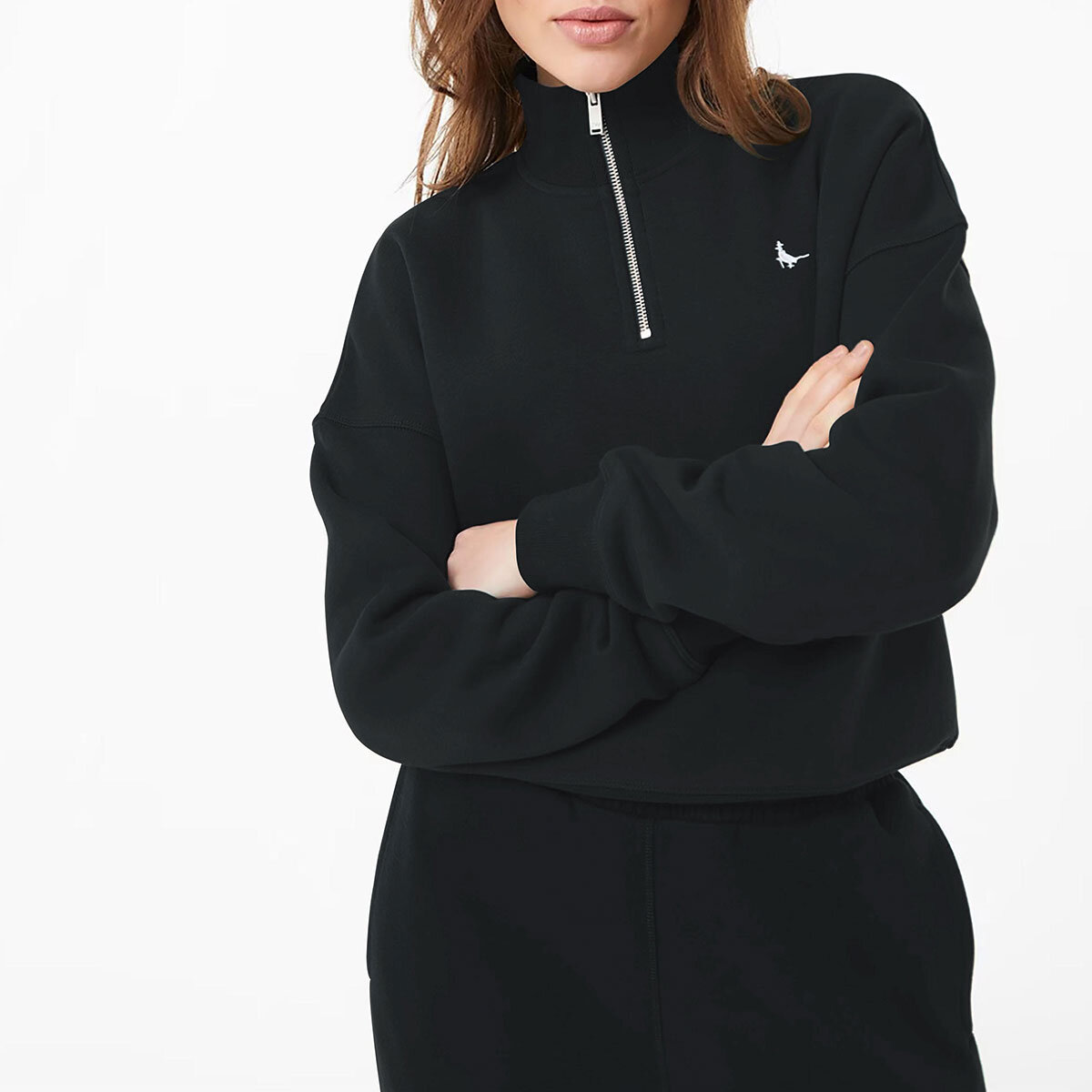 Jack Wills Ladies Honey Lane 1 2 Zip Sweatshirt in Black