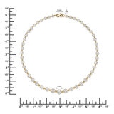 5-9m Cultured Freshwater White Pearl & Gold Bead Graduated Necklace, 14ct White Gold