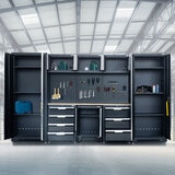 Hilka Garage Pro+ 24 Gauge Steel 9 Piece Cabinet Set Hilka Garage Pro+ 24 Gauge Steel 9 Piece Cabinet Set