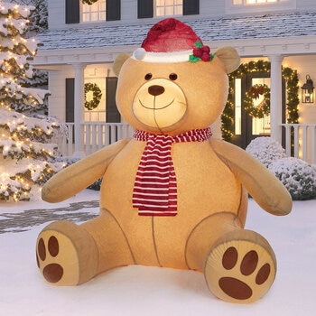 8ft (2.4m) Inflatable Teddy Bear with 192 LED Lights