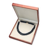 7.5mm-8mm Freshwater Black Pearl Necklace, 18ct Yellow Gold