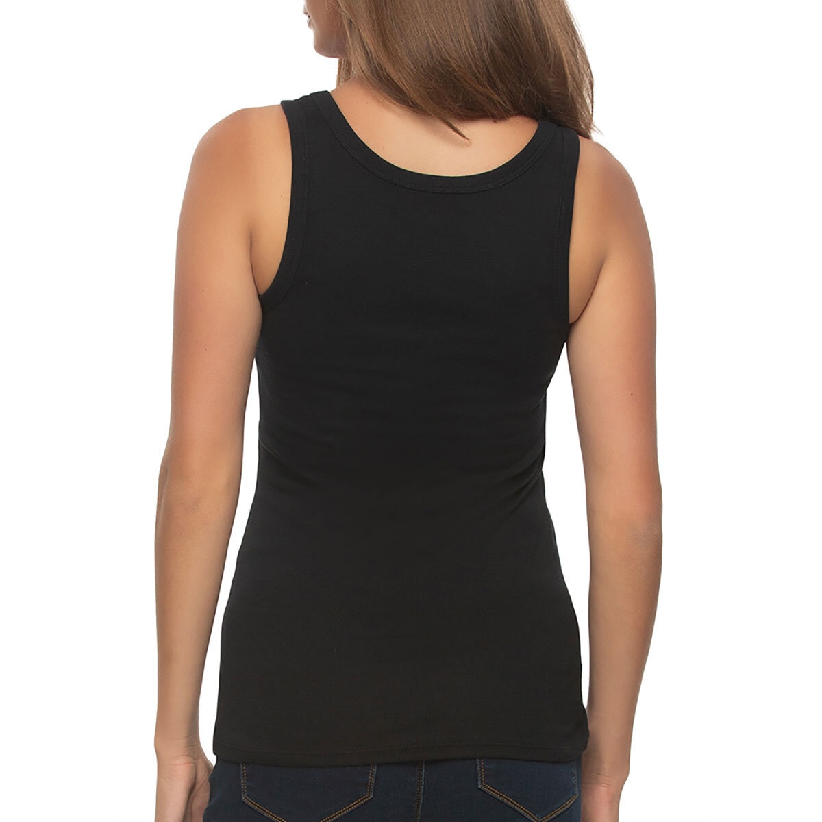 Jezebel Ladies Ribbed Vest 3 Pack in Black