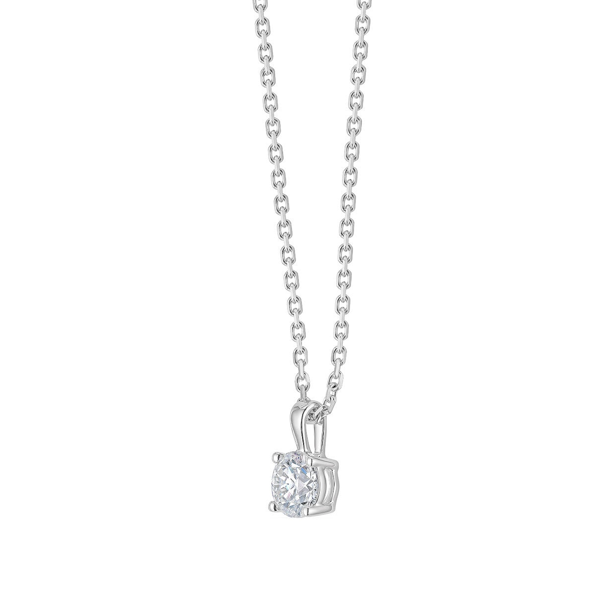 1.00ct Round Brilliant Cut Diamond Solitaire Pendant, 18ct White Gold