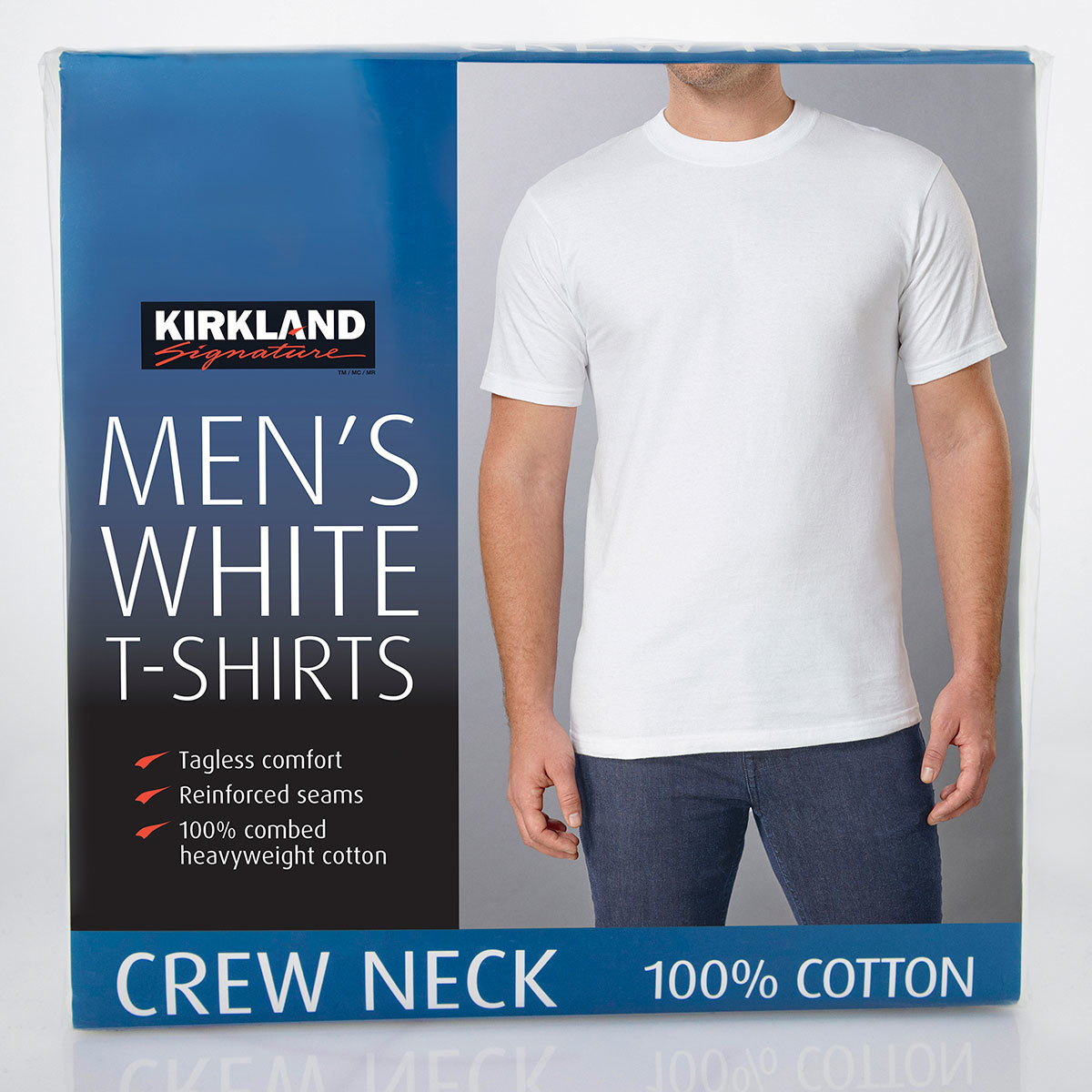 Kirkland Signature Men S Cotton Crew Neck White T Shirt 6 Pack In 3 Sizes Costco Uk