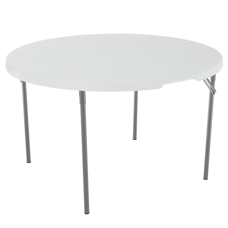 Lifetime 48 4ft Round Fold In Half Commercial Table In White   11720096907294 