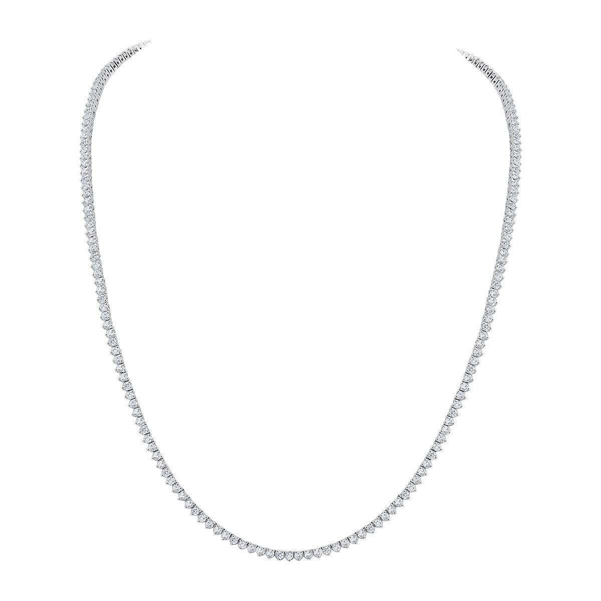 5.00ctw Round Brilliant Cut Diamond Tennis Necklace, 14ct White Gold