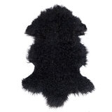 Naturally Sheepskins Mongolian Single Rug 90 x 55 cm in Black