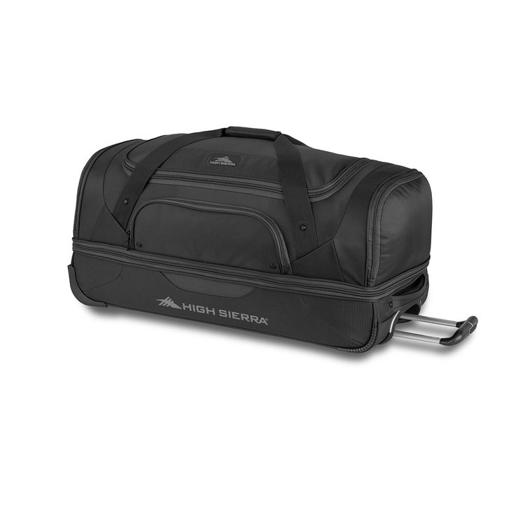 drop bottom wheeled duffel bag