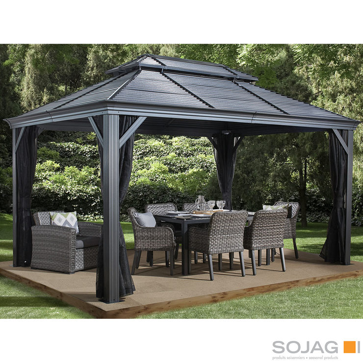 Sojag Mykonos 12ft X 12ft (3.65 X 3.65m) Sun Shelter With Galvanised ...