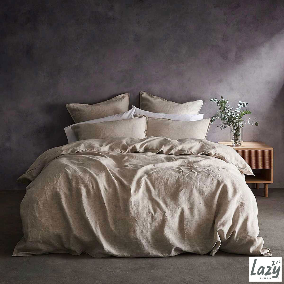 Lazy Linen 100% Washed Linen Duvet Cover & Pillowcase Set in 3 colours