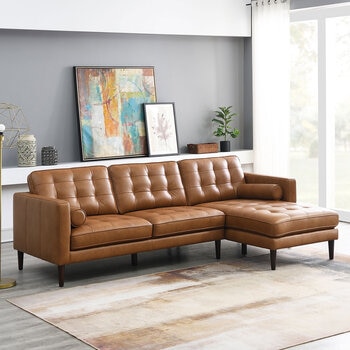 Simon Li Harstine Leather Sofa in Room Lifestyle Image Simon Li Harstine Leather Sofa in Room Lifestyle Image