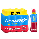 Lucozade Sport Raspberry PMP £1.50, 12 x 500ml
