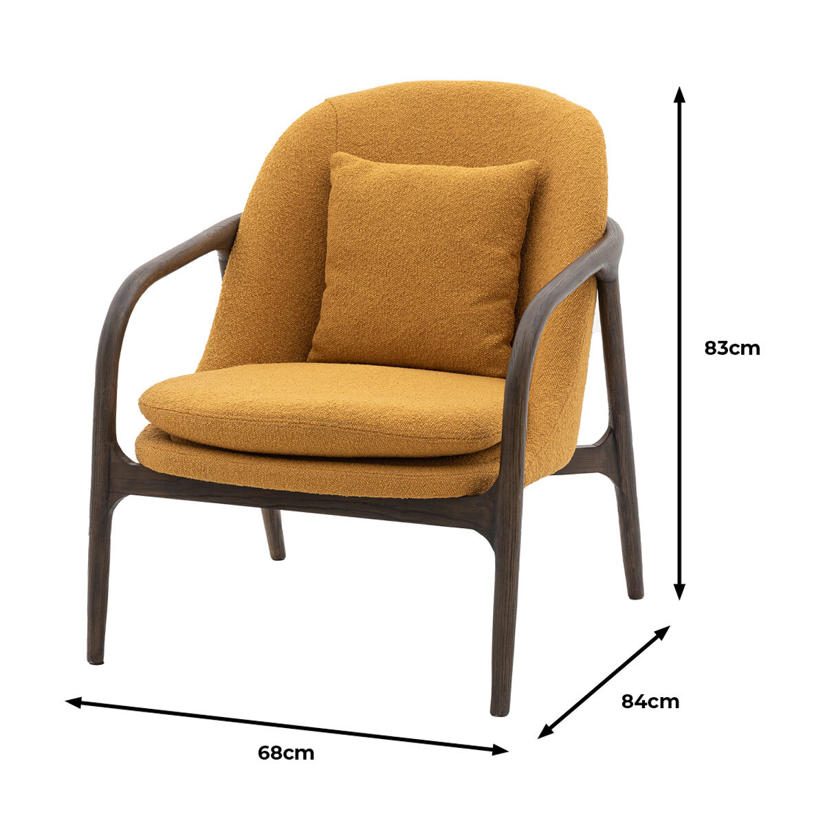 Gallery Allegra Ochre Fabric Armchair