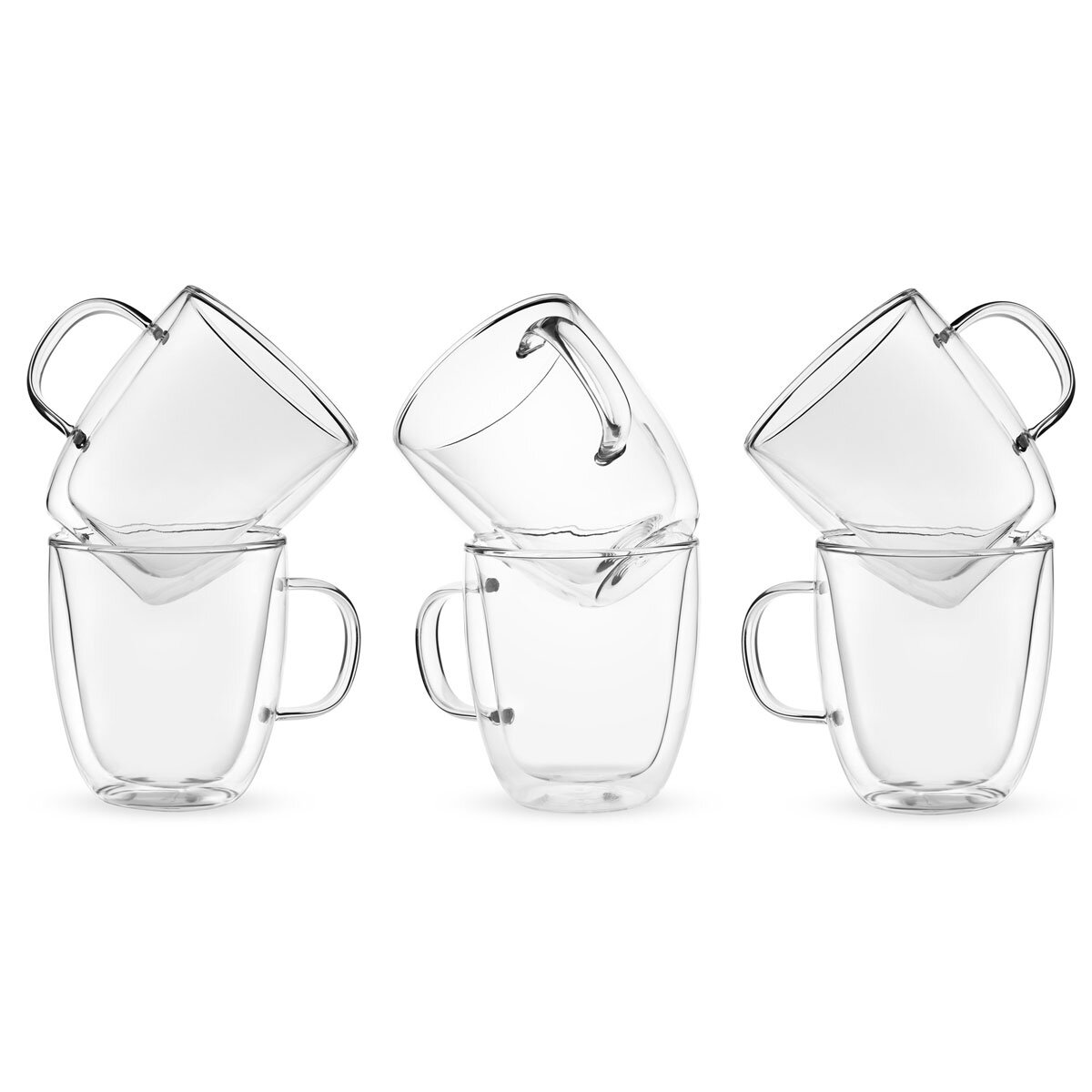 Mesa Double Wall Mug Set, 6 Pack