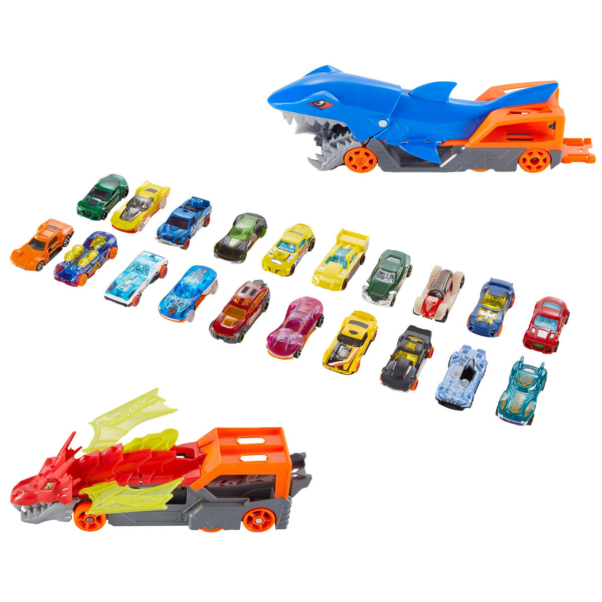 Hot Wheels Creatures Transporters Bundle Set with 20 Cars