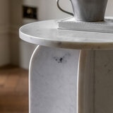 Gallery Amalfi White Marble Side Table Gallery Amalfi White Marble Side Table