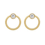 0.50ctw Round Brilliant Cut Diamond Circle Earrings, 18ct Yellow Gold