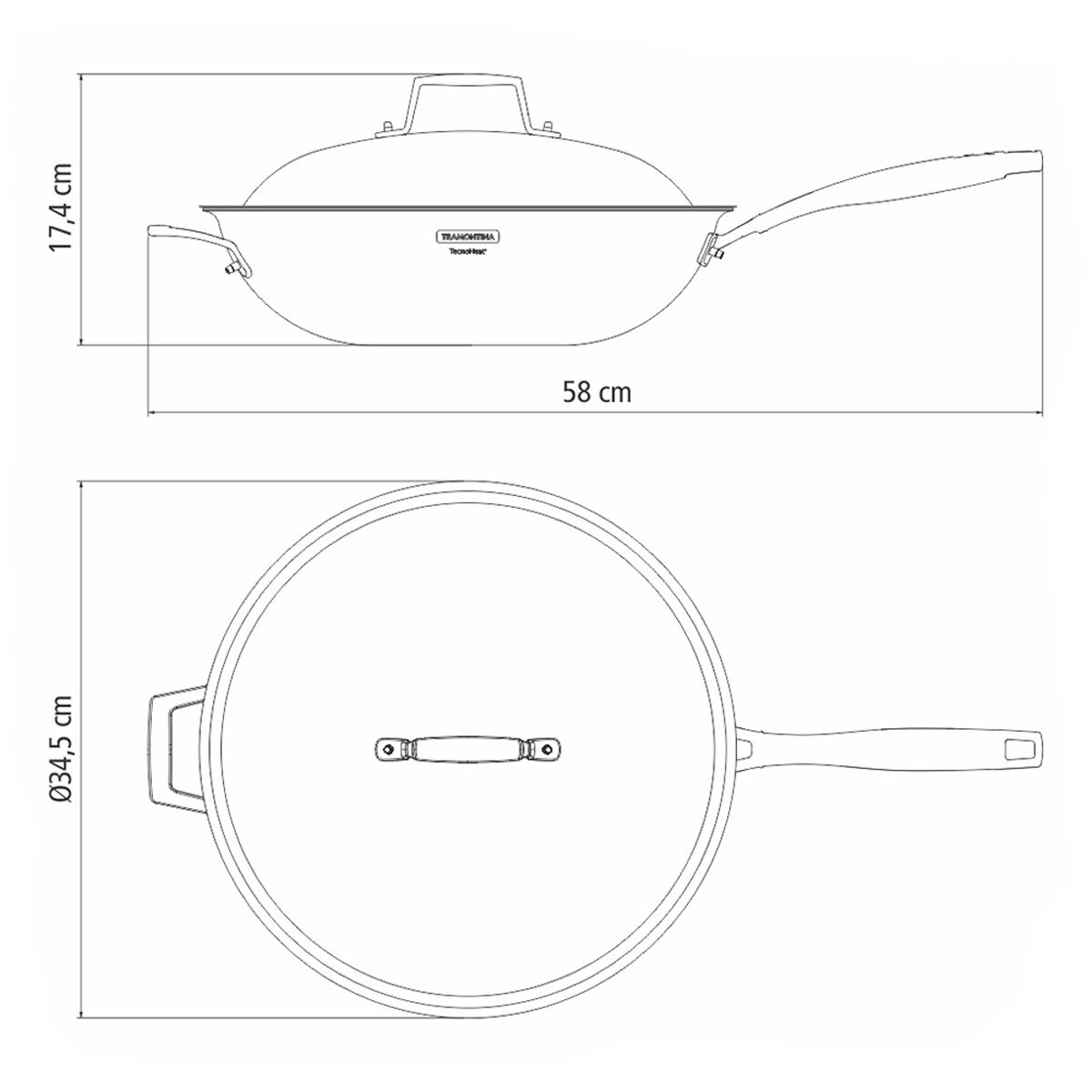 Tramontina Grano Wok, Stainless Steel, 32 cm, 5.2 Litres