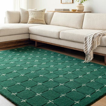 Livabliss Brook Green Wool Rug, In 2 Sizes Livabliss Brook Green Wool Rug, In 2 Sizes