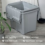 Wham 80 Litre Grey Croc Box & Lid - 2 Pack