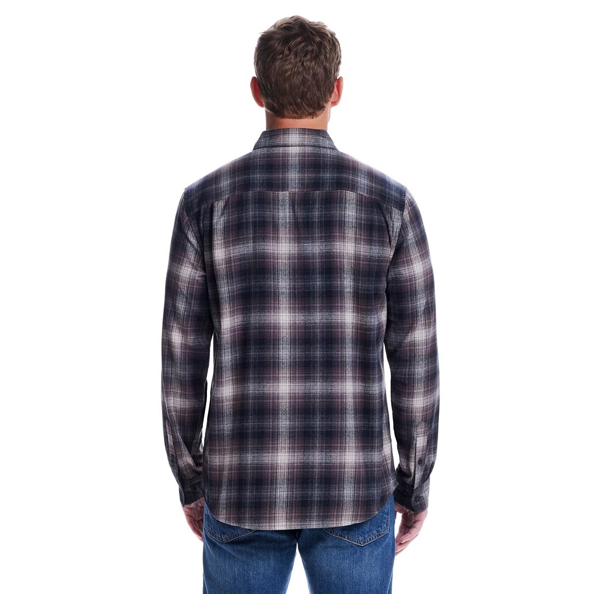 Weatherproof Vintage Men's Long Sleeve Flannel Shirt in Black