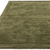 Asiatic Rise border rug in olive green