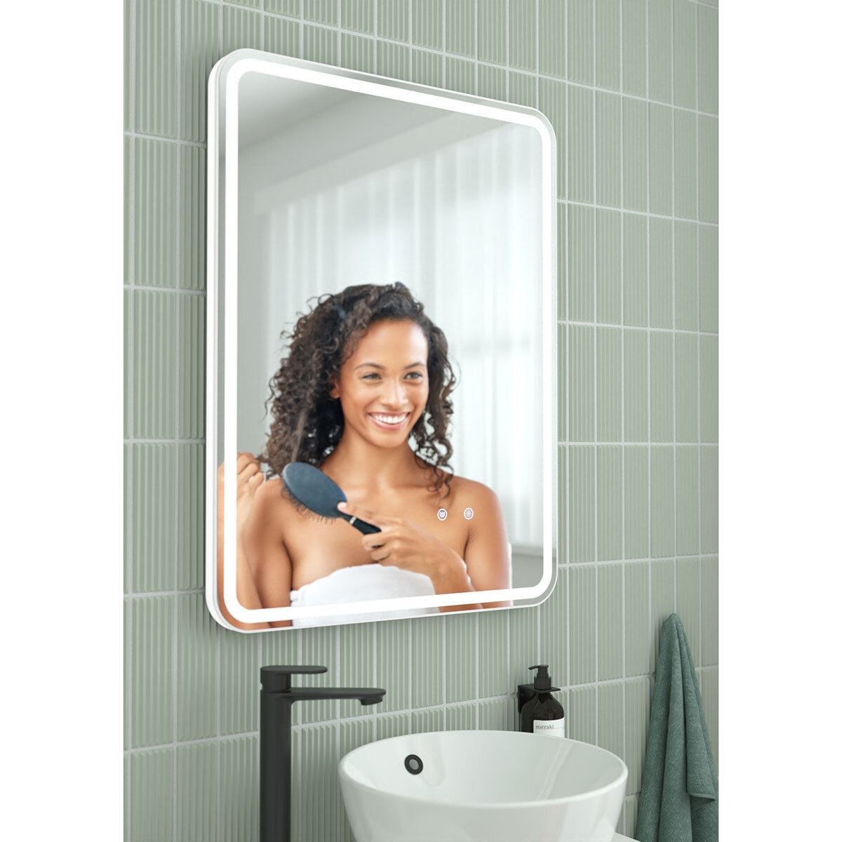 Roper Rhodes Rimini Back Lit Mirror with Demister and Sensor Control 60 x 80 x 2.8 cm