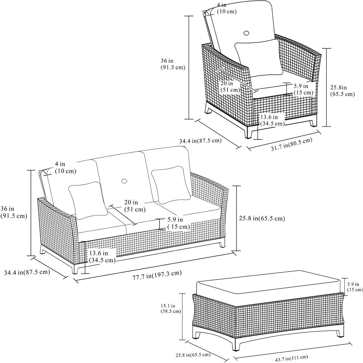 Agio Springdale 4 Piece Woven Deep Seating Patio Set | Costco UK