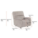 True Innovations Hayden Beige Fabric Manual Recliner Chair